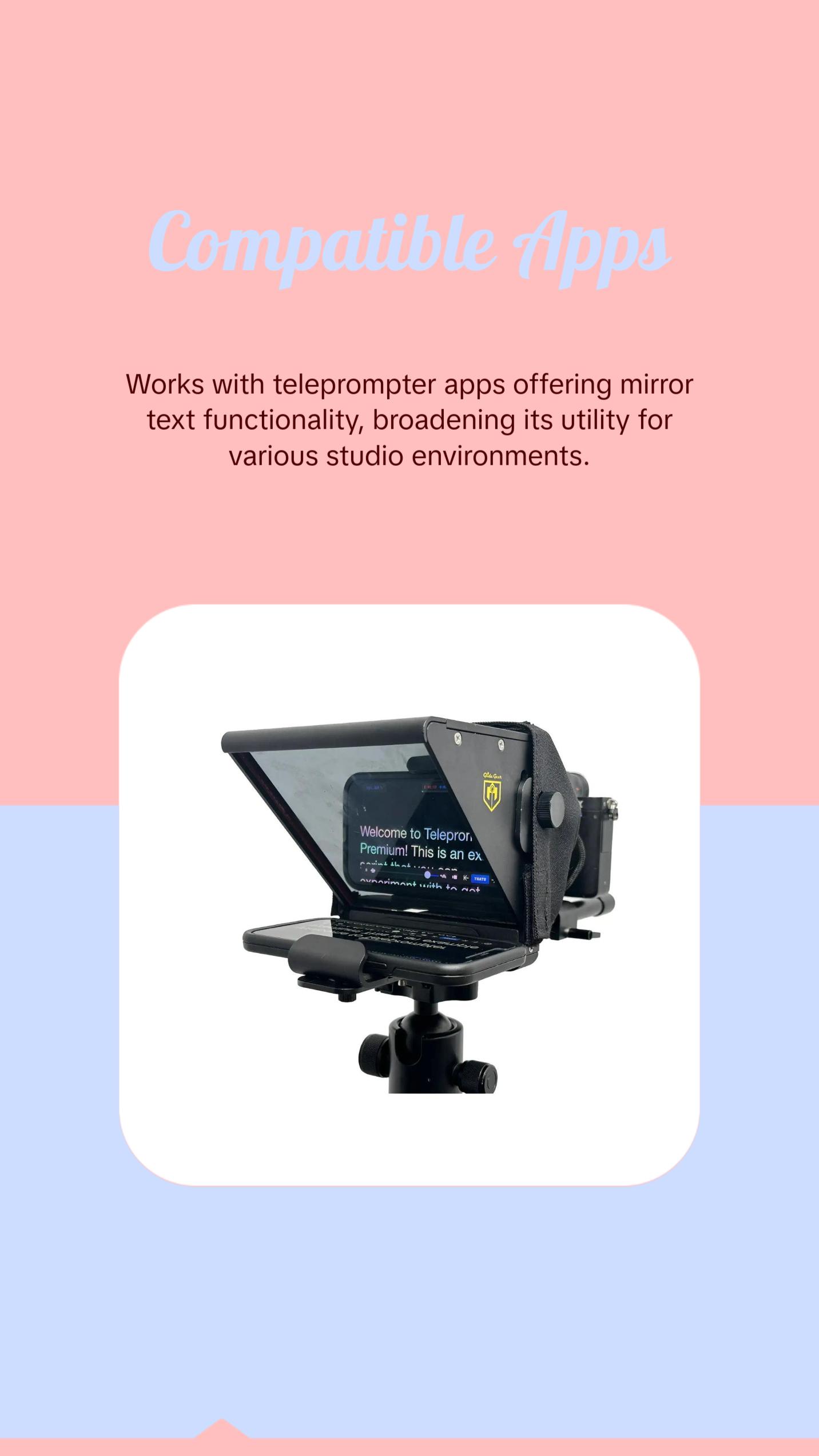 Glide Gear 3 in 1 TMP 75 Laptop Smartphone Prompt DSLR Video Zoom Teleprompter