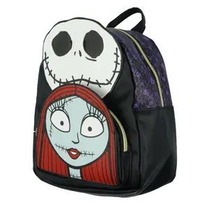 Disney The Nightmare Before Christmas Mini Backpack Jack Skellington and Sally Small Bag Purse for Women Teen and Girls 10"