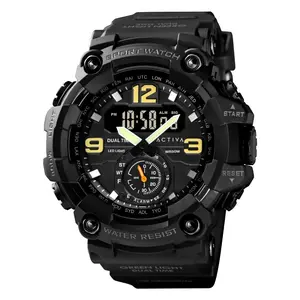 Invicta x Activa BlackOps Digital Men's Watch - 56mm Black Silicone Band, Sports Outdoor Use, Waterproof, with Alarm (ACW1637-001)