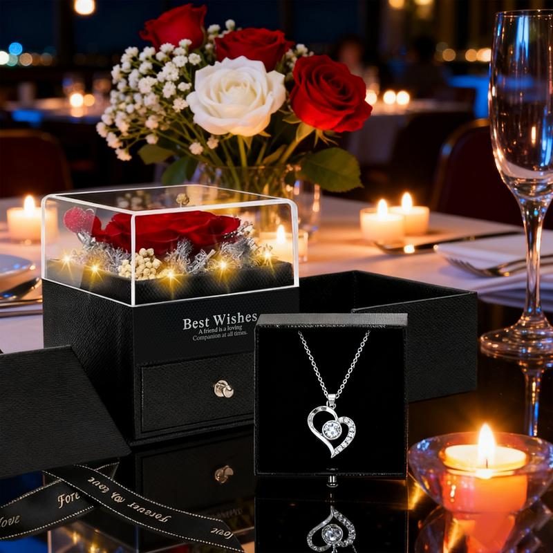 【2026 Gift】 I Love Youin 100 Languages Necklace- Real Preserved RedRose Encased- Speak Your Heart on Valentine's Day- Unique Sentimental RosePendant, ValentinesDay Gift,I LoveYou,LoveLanguage house