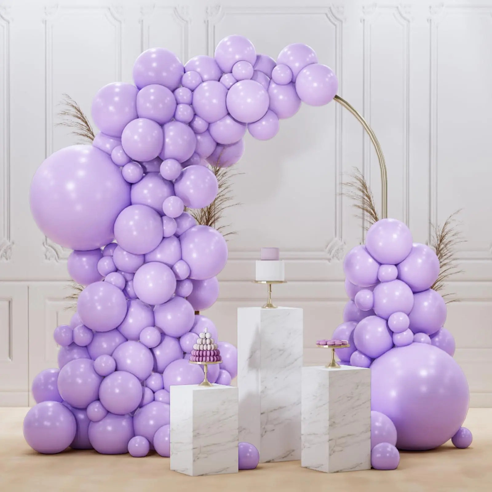 PartyWoo Thick Lavender Balloon Arch Garland Kit, 92pcs (18/12/10/5 in Sizes) - Light Pastel Purple Lilac Balloon Clusters, Birthday Theme Decor for Wedding, Baby Shower Purple-Q10, Balloon Clusters Balloons, Birthday Theme Balloons