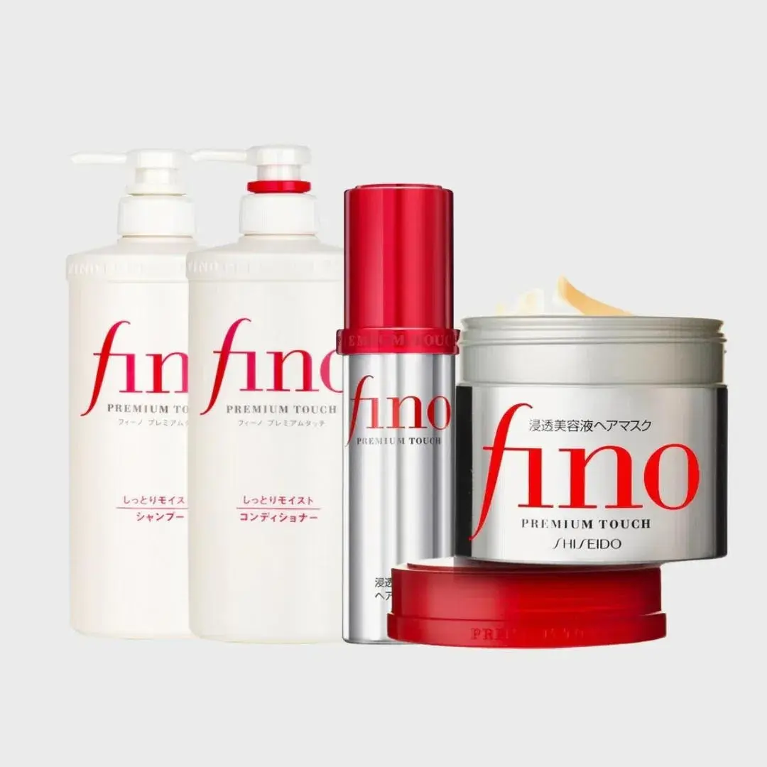 FINO Premium Touch Hair Mask 230g Repair Shampoo 550ml Conditioner 550ml Hair Oil 70ml Haircare Hairtreatment Cleanser Cleansing - 4-Pack Repairing Comfort