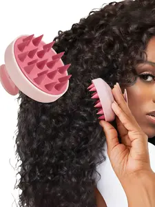 LMMAKE Shampoo Comb Scalp Massager with Soft Silicone Bristles for Men Women Portable Ergonomic Design Ideal for Wet & Dry Use Hair Care Detangling Tool Travel Essentials Pink Daily Care Bath Gift