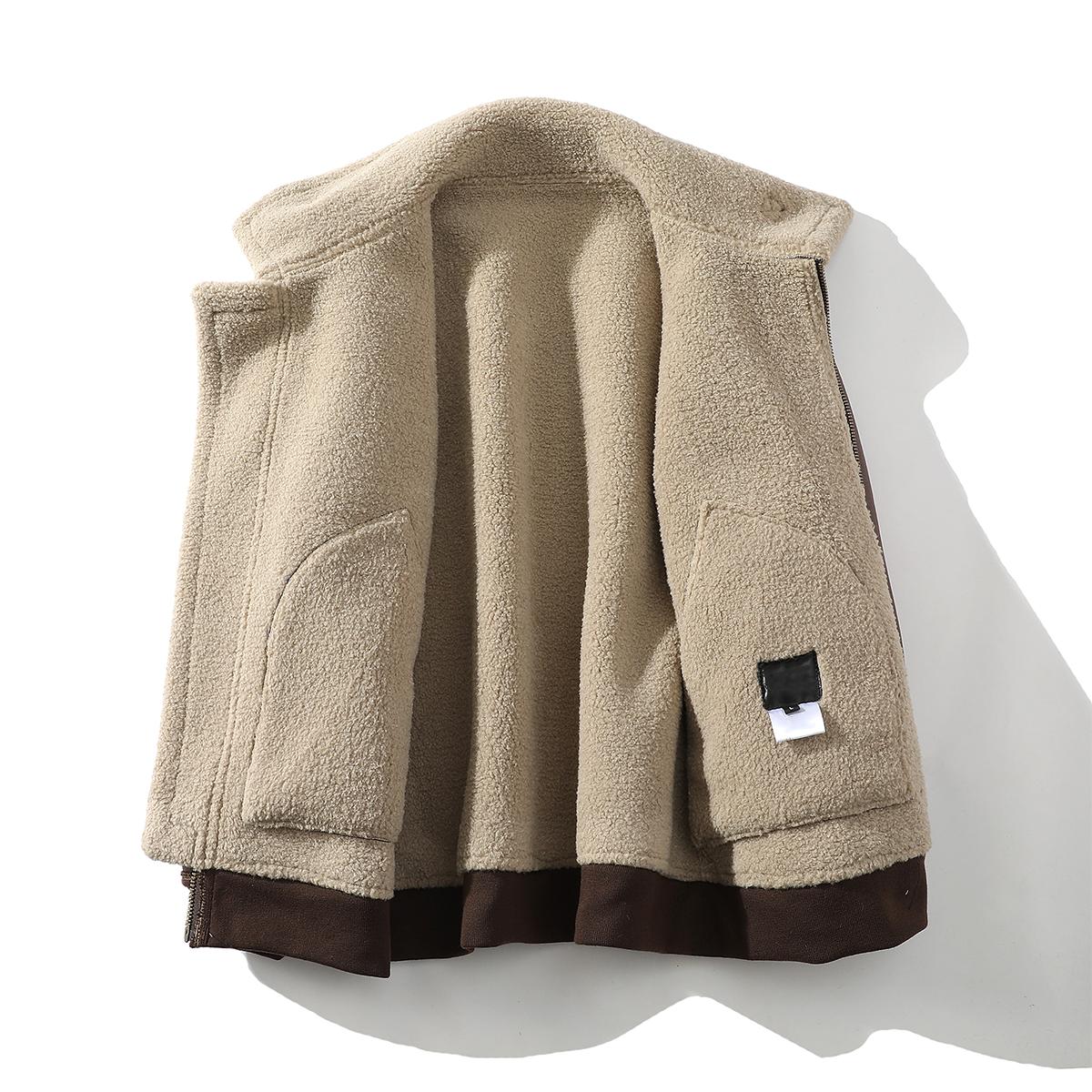 Stylish Men's Handmade Limited Edition Winter Faux Suede Moto Coat - Warm Fleece Lined, Thickened, Windproof Menswear Top for Outdoor Activities, Coats
