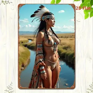 2D Flat Sexy Model Metal Tin Artwork Perfect for Home and Commercial Decor across Living Rooms Kitchens Bedrooms Bathrooms Bars Gardens Patios and Entertainment Venues