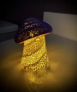 Ghost Mushroom Tea Light Lamp | 3D Printed Whimsy Cottagecore Light