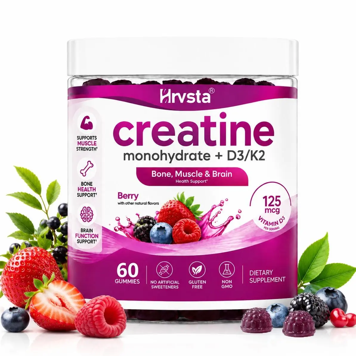 Creatine Gummies (Creatine Monohydrate) with Vitamins D3 and K2