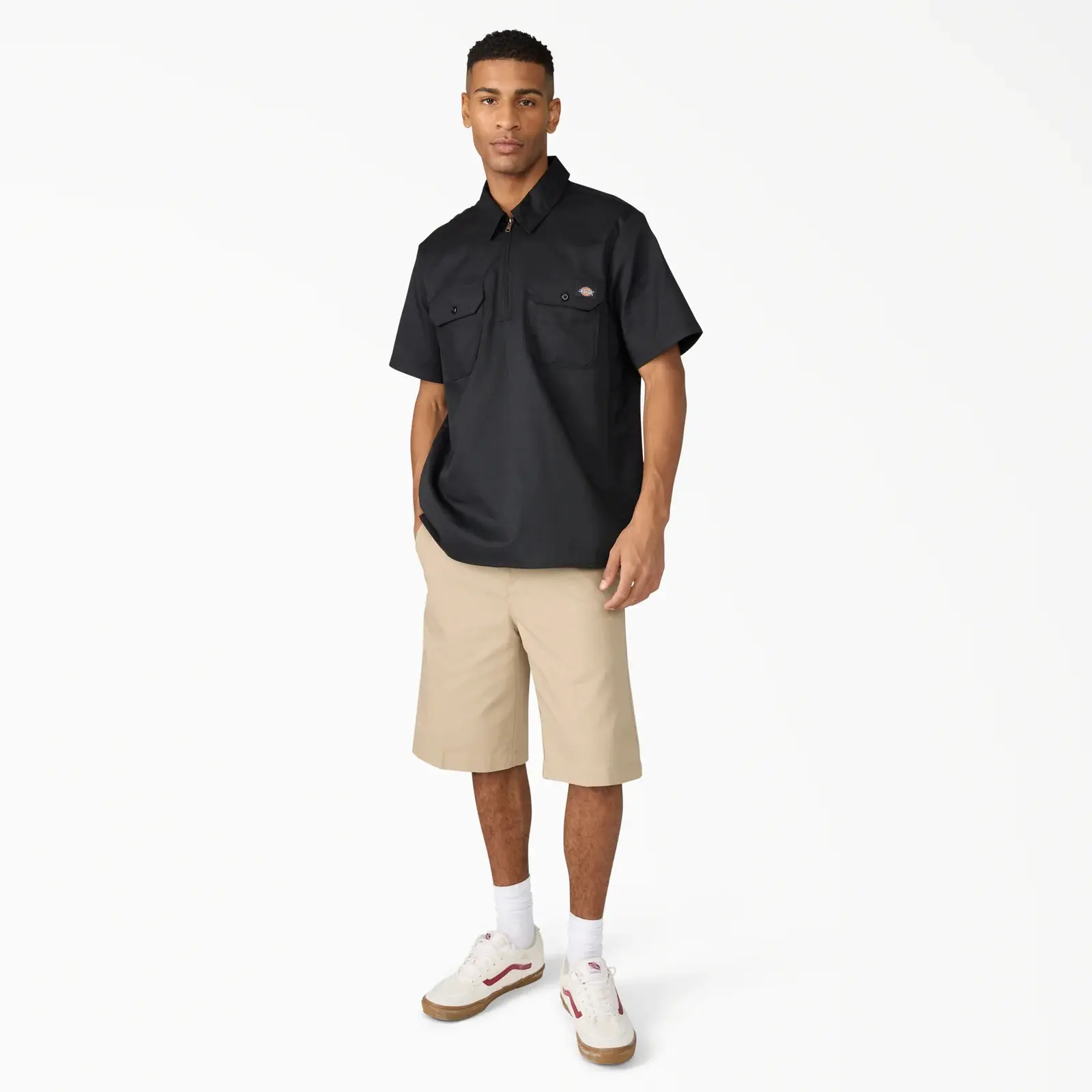 Dickies 1/4 Zip Work Shirt Casual Menswear Sleeve Dickies 1/4 Zip Work Shirt Casual Menswear Sleeve