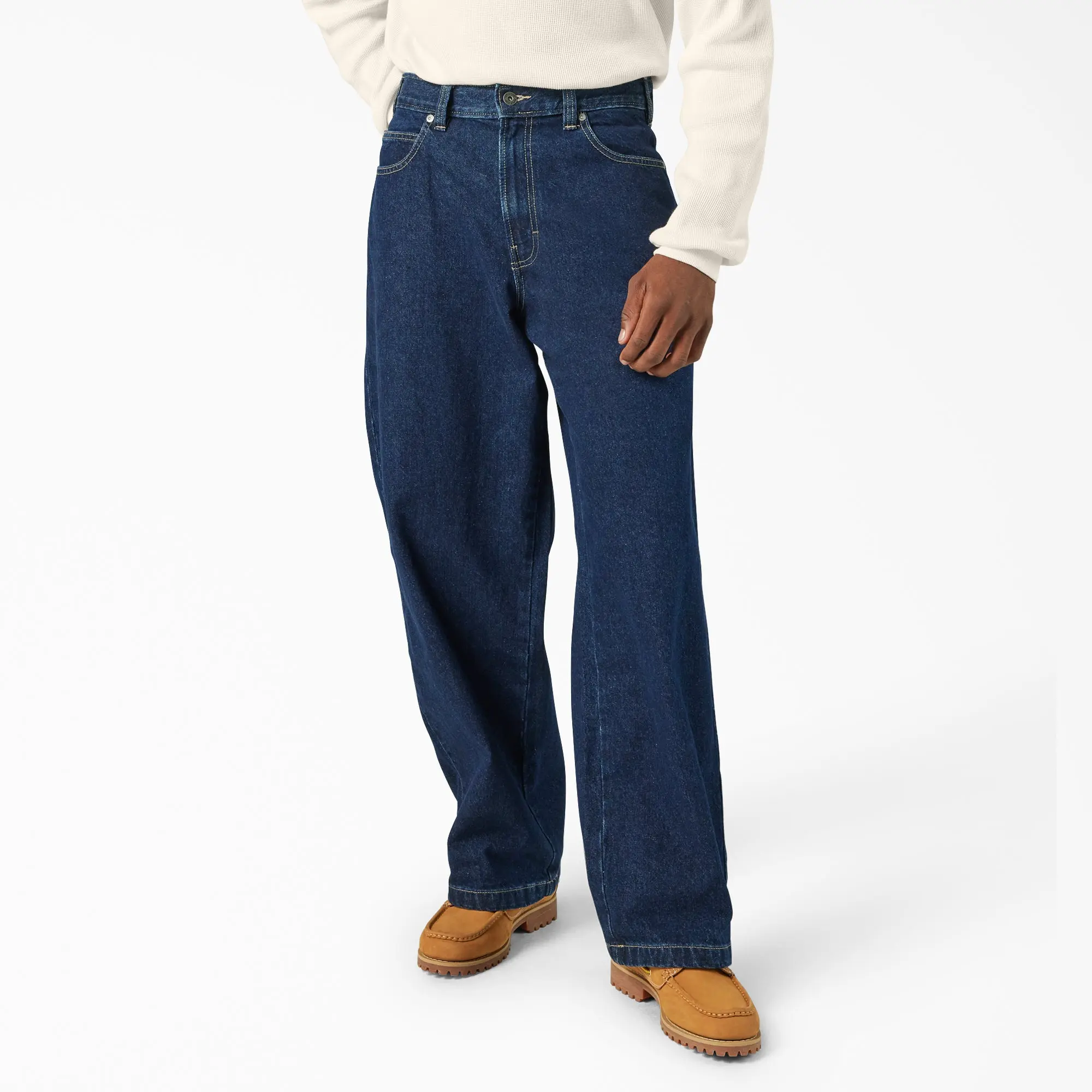 Dickies Hilham Loose Fit Jeans,100% Cotton,Mid Rise,13oz Cotton, Back Pockets, Classic Workwear Style