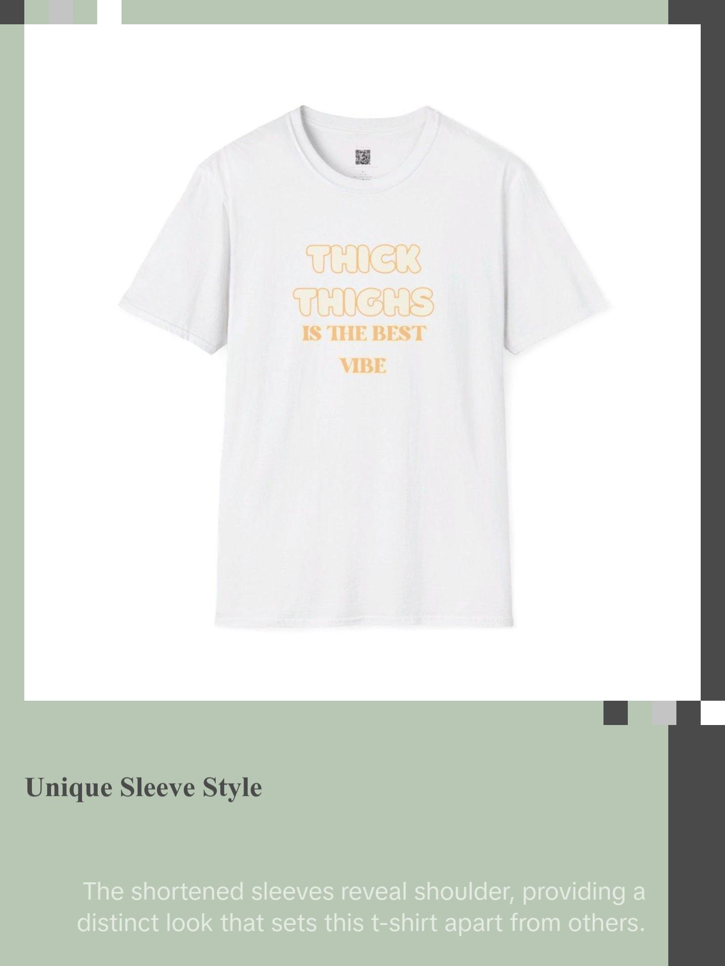 Thick Thighs Sweet Cream, Womenswear, Cotton Tshirt, Ribbed Collar Streetwear Comfort Top