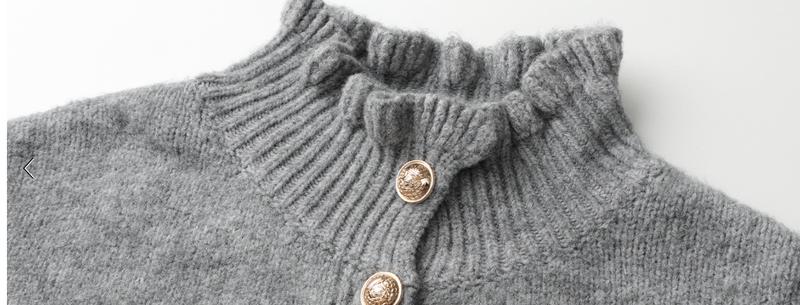 MEROKEETY Women's Fall 2025 Chunky Cardigan Sweaters Trendy Ruffle Button Down Long Sleeve Casual Knit Coat Winter Clothes