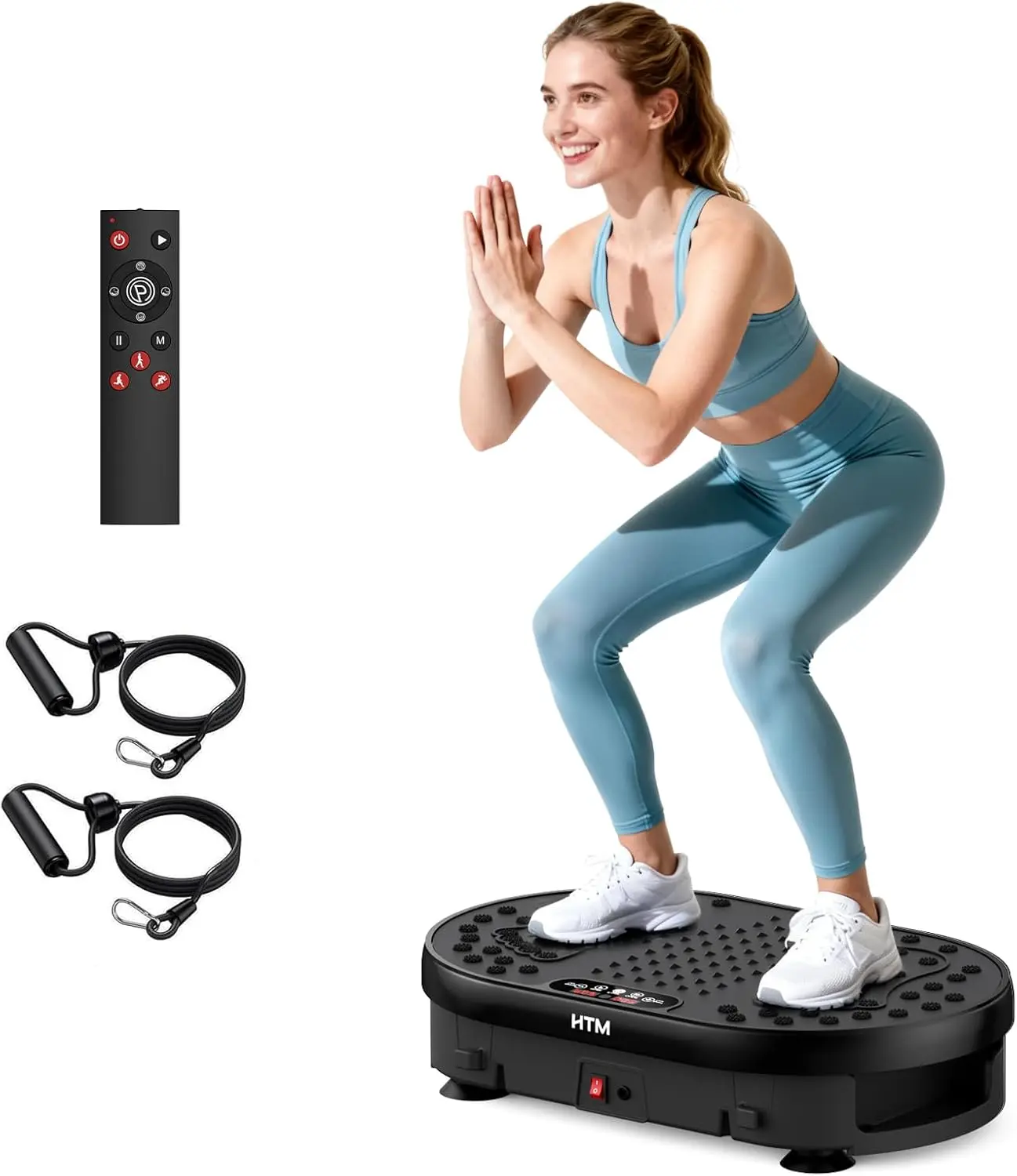 Unisex Functional Compact Vibration Plate Exercise Machine - High-Power, 440lbs Weight Capacity, Bluetooth Remote Control, 4 Workout Modes for Home Gym Fitness Equipment