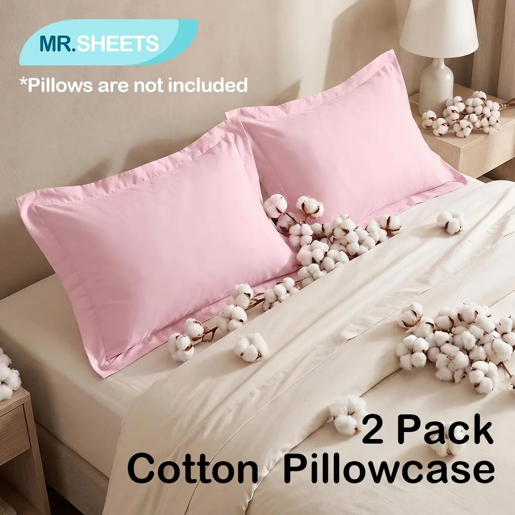 NTBAY 100% Egyptian Cotton Euro Pillowcases (2-Piece) - Multi-Size, High Thread Count, Contemporary, Breathable, Soft, Fade-Resistant, Easy Maintenance, Oxford Flange, Premium Look, Overlap Zipless Envelope Closure Bedding for Master Bedroom, Classic