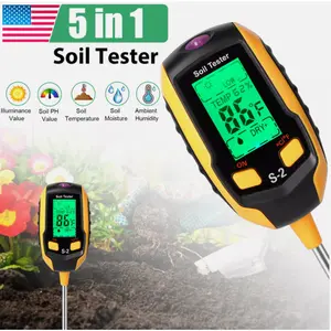 5-in-1 Digital PH Soil Tester LCD Moisture Plant Water Temperature Test Meter