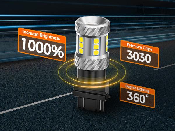 2013 Ford F-150 3157/3156/3057/T25 LED Backup/Reverse Light Brake/Tail Light Bulbs White SEALIGHT