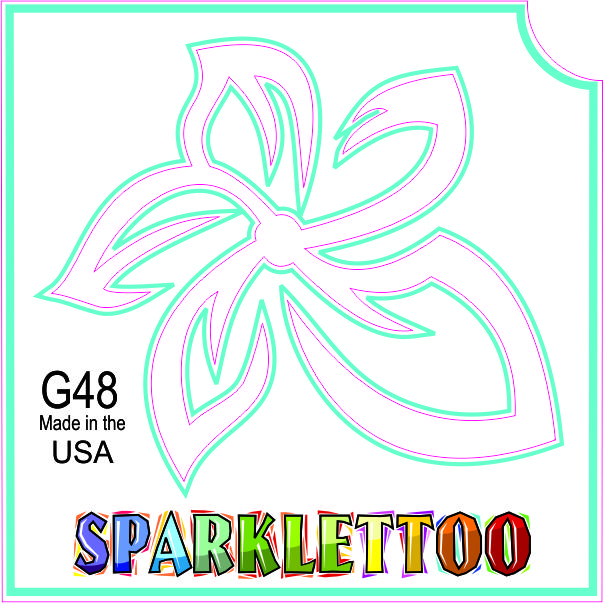 212 MAIN Men's Ruby Red Tribal Flower Glitter Tattoo Stencil - G48, 2x2 in, 3-ply stencil, Glitter Effect, Easy to Apply, FDA Safe, 100-Pack for Special Occasion Costumes & Accessories