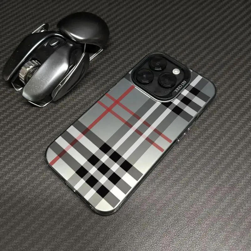 Patterned Luxury Classic Plaid TPU Plastic Shockproof Full-Cover Smartphone Case - Chemical-Free, Lightweight, Durable Accessory for iPhone 13-17 Pro Max, 13 Pro, 15 - Ideal Christmas Gift for Outdoor Use