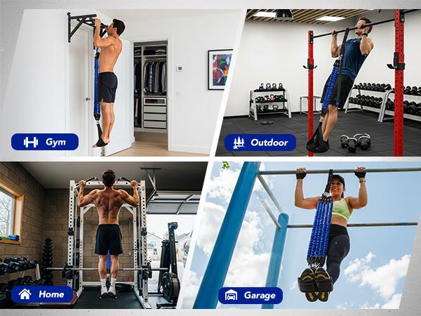 ALongSong Pro Pull-Up Assist Bands Heavy-Duty 320-400lb Adjustable Resistance for Home Gym & Outdoor Training with Extra-Wide Footplate & Carry Bag - Workout Straps