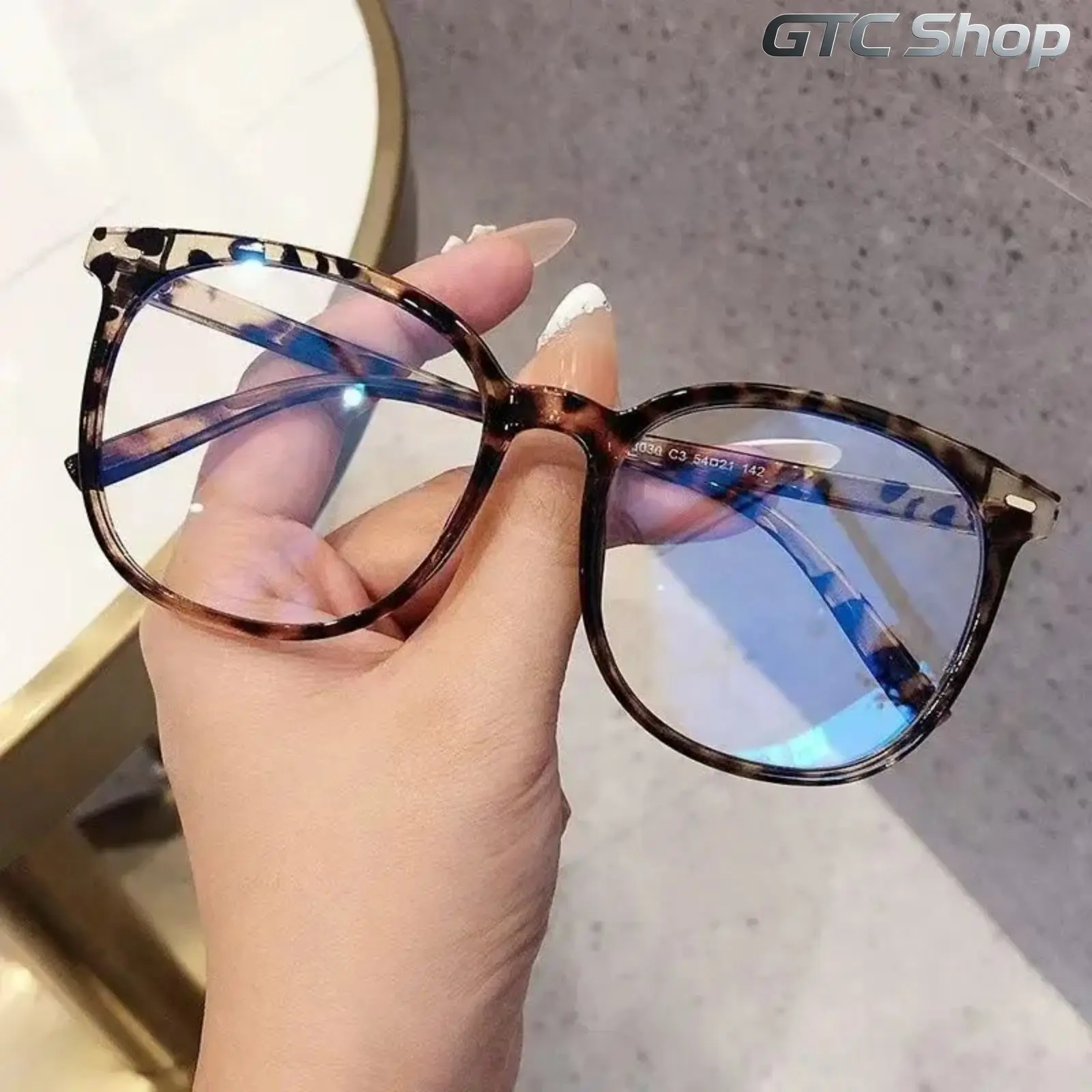 Unisex Leopard Pattern Blue Light Glasses - Eye Strain Relief Sports Eyewear, Fashion Frame All-Match Stylish Accessories for Work, Study