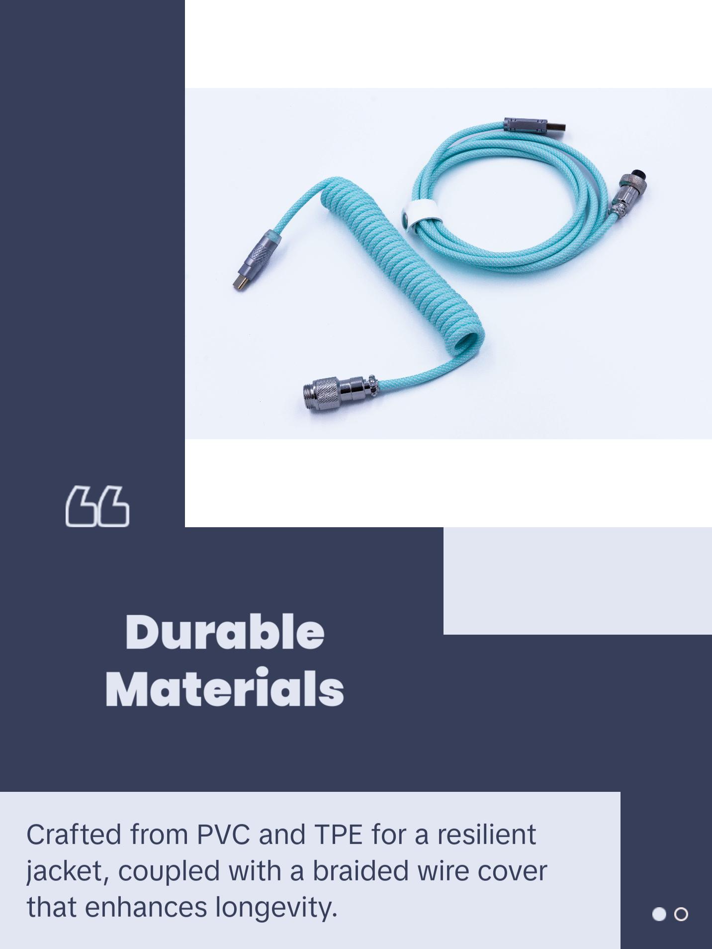 NYLON BRAIDED COILED AVIATOR CABLES