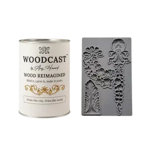 AMY HOWARD AT HOME WoodCast Bundle with Versailles Decorative Mould – Paintable Wood Repair Compound for Furniture Flips & Cabinet Makeovers