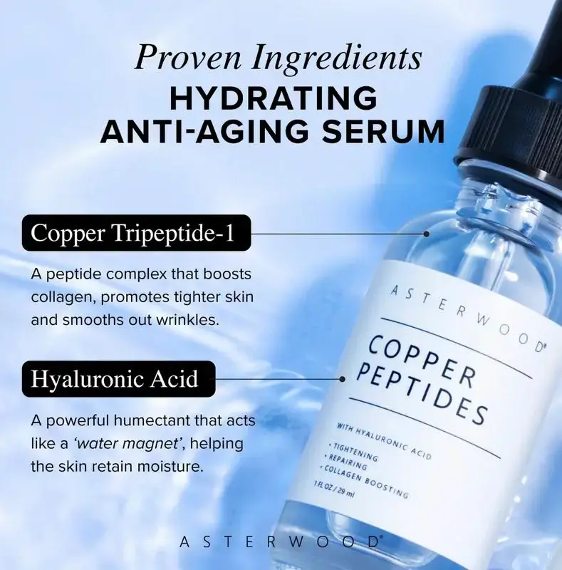 Asterwood GHK-Cu Peptides Serum with Hyaluronic Acid for Face Tightening  Repairing Collagen Boosting Fragrance-Free 3-Pack - TikTok Shop