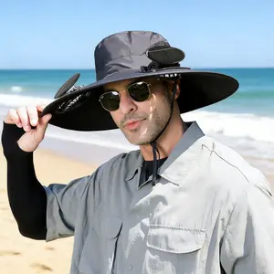 Solar Powered Fan Hat | Wide Brim Sun Hat with Dual Fans | UV Protection for Hiking, Fishing, Outdoor