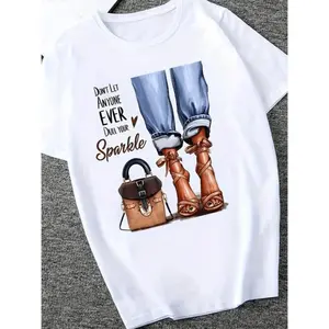 Plus Size Graphic and Slogan Print Casual T Shirt with Soft Medium Stretch Fabric Short Sleeve Round Neck Comfortable Fit Ideal for Daily Activities Outdoor Events and Gift Giving