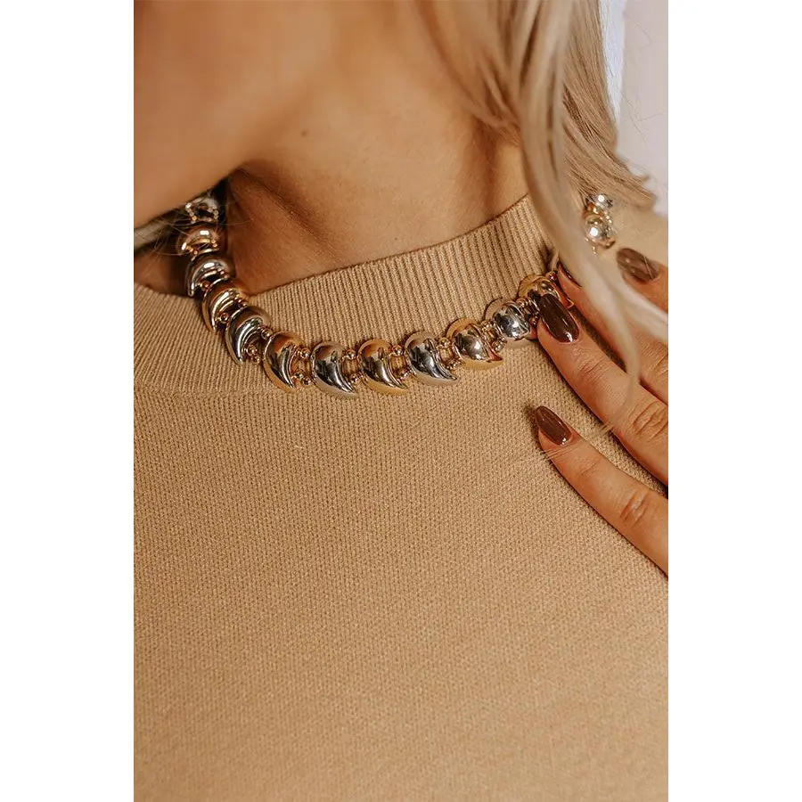 Statement Staple Necklace in 2 Tone