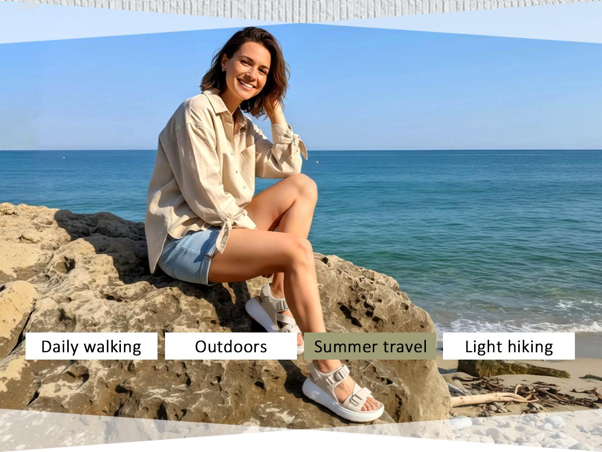 Vilanva Womens Orthopedic Walking Sandals with Comfortable Arch Support Recovery Sport Relief Plantar Fasciitis Outdoor Hiking Adjustable Strap Platform Cushion Hiking Water Sandals for 2026 Summer Trendy Outfits