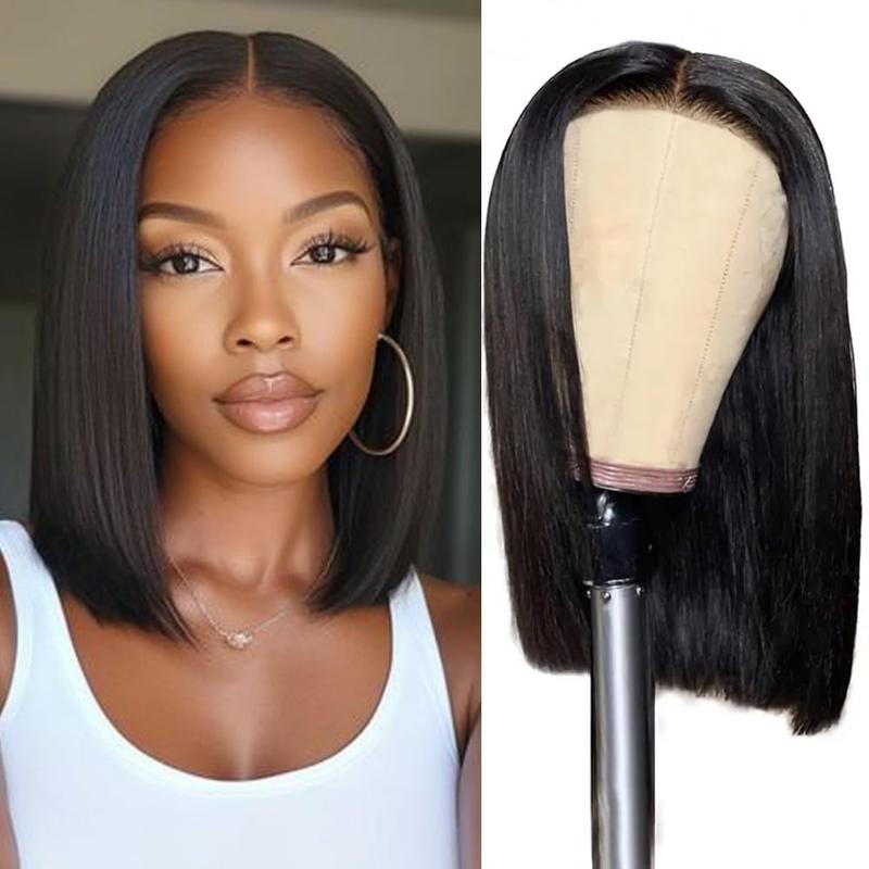 Deep Wave BOB Wig Human Hair 4x4 HD Curly BOB Lace Front Wigs Human Hair Pre Plucked Wear And Go Glueless Short Curly Frontal BOB Wigs For Black Women Wet And Wavy