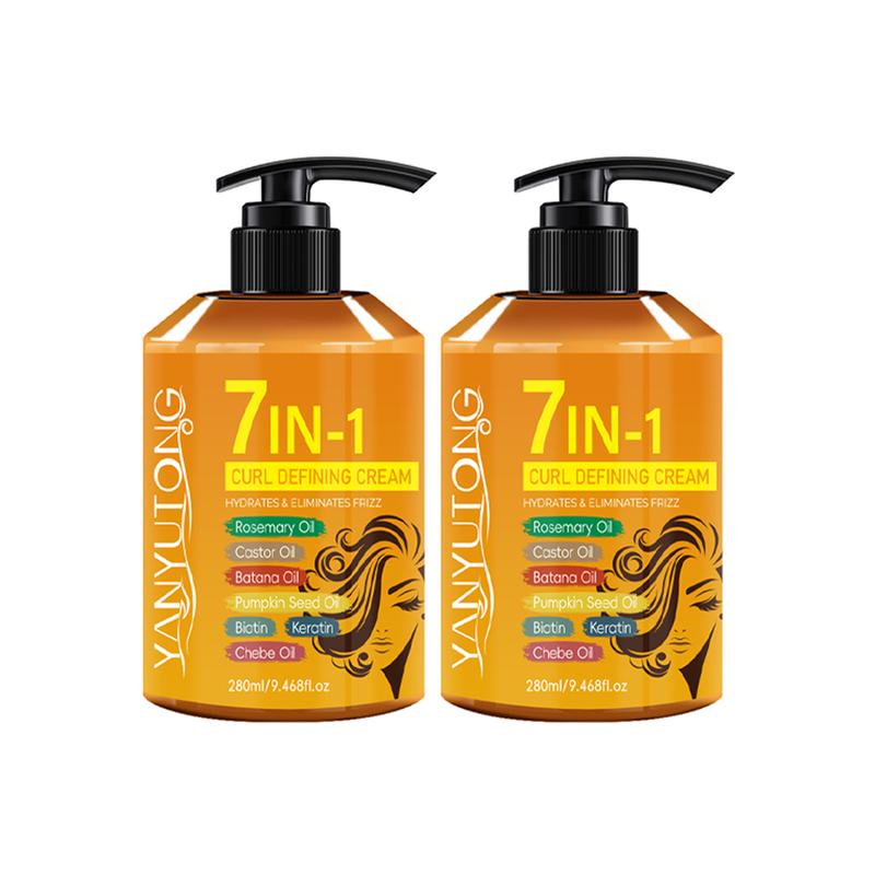 7-in-1 Curl Cream – Moisturizing and Nourishing Formula that Defines Natural Curls, Reduces Frizz, Softens Dry Hair, Enhances Shine and Elasticity, Easy Styling for Smooth and Manageable Curls, Suitable for Men and Women