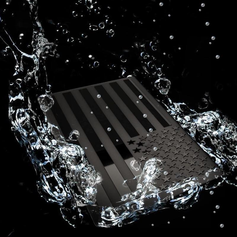 Embossed 3D Metal All Black American Flag Emblem Decal Stickers (1 Pair), Matte Black 5" x 3" Patriotic USA US Flag Car Decals Bumper Stickers for Truck, Window, Motorcycle, Support US Military