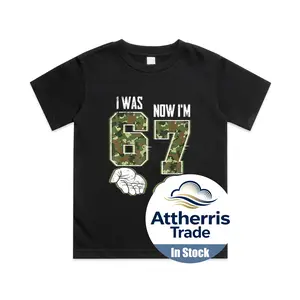 I was 6 Now I'm 7 Birthday Boys Kids 67 Meme Six Seven 6 7 Cotton T-shirt, Graphic Print Round Neck Short Sleeve Casual Tee for Boys Girls