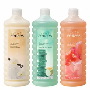 AVON Senses Bubble Bath Orange Vainilla Cucumber Melon 700ml 24 fl oz Refreshing Soothing Bath Soak