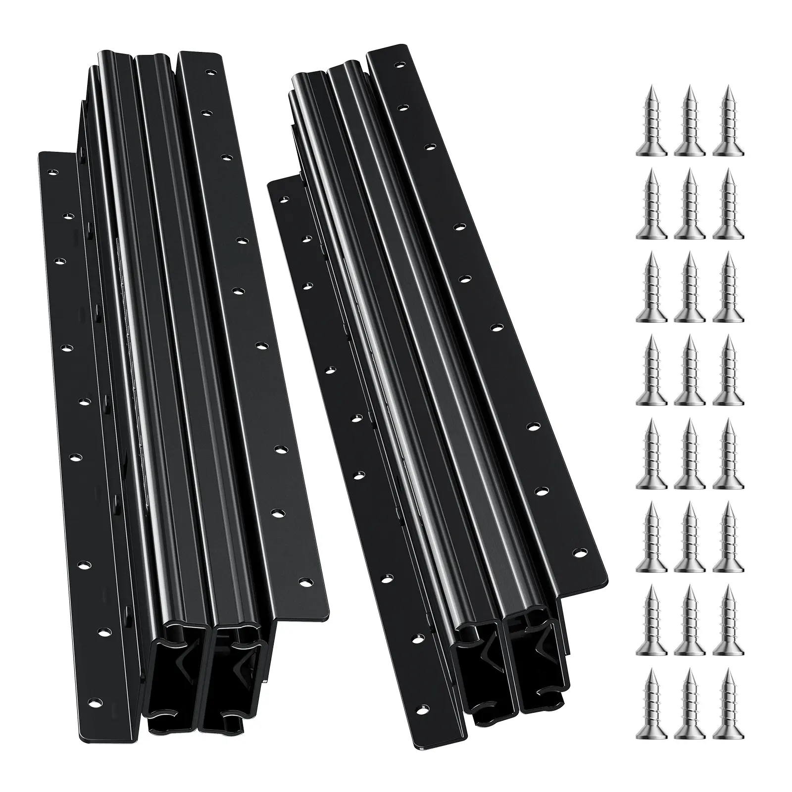 【Summerfinds】VEVOR Undermount Drawer Slides16 inch Full Extension Ball Bearing Rails260 LB Heavy Duty Cabinet TracksBottom Stair Cabinet Glidesfor DIY ReplacementBlack, Cabinet Tracks, Sliding Track Sliders