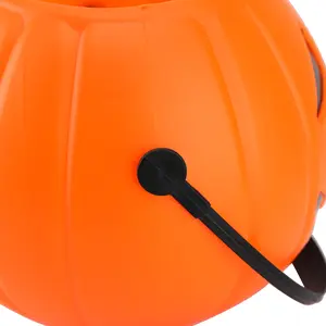 Pumpkin Candy Bucket Portable Plastic Pumpkin Bucket with Handle for Festival Party L
