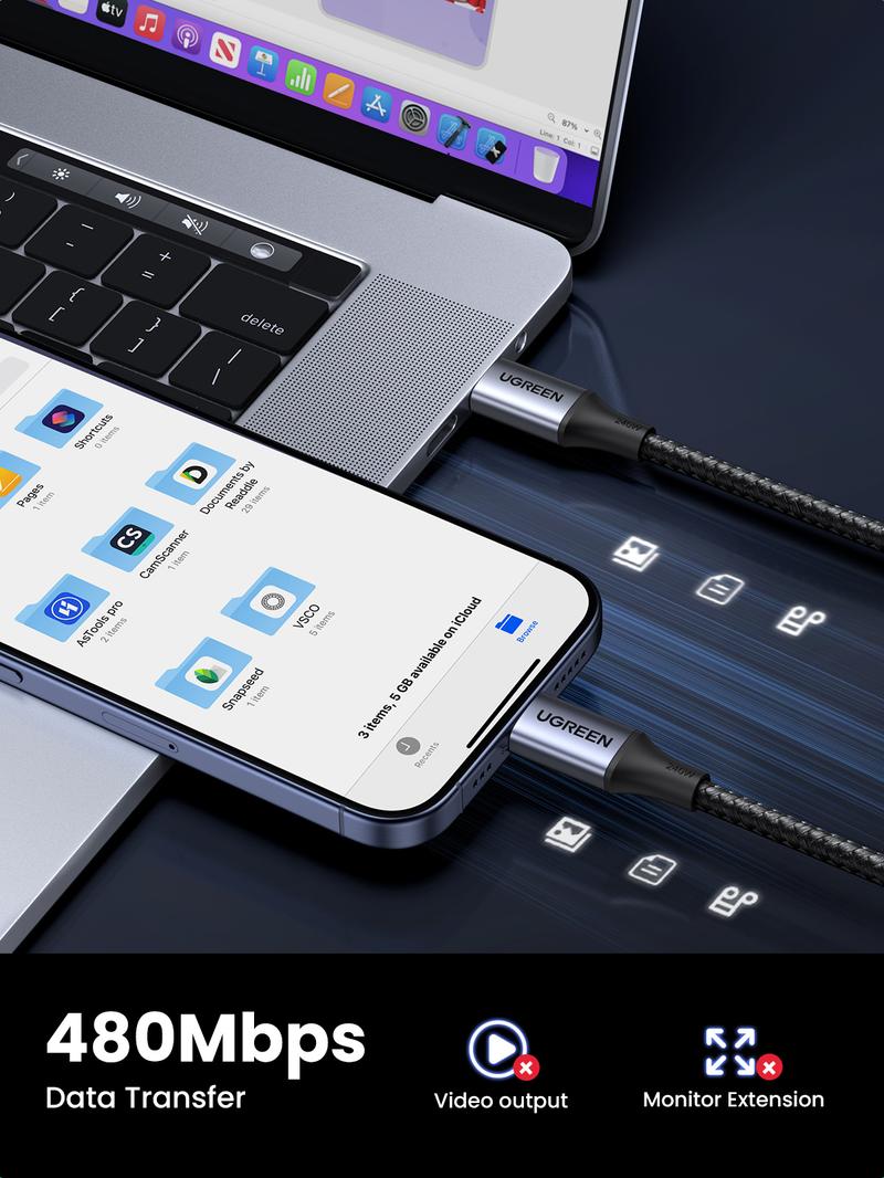 UGREEN 240W USB C to USB C Cable Fast Charging Compatible for Mackbook Pro, Laptop, iPhone 17 16 15 Pro Max Samsung Smartphone Port Device -Deals for You，TikTokShopBlackFriday ,TikTokShopHolidayHaul
