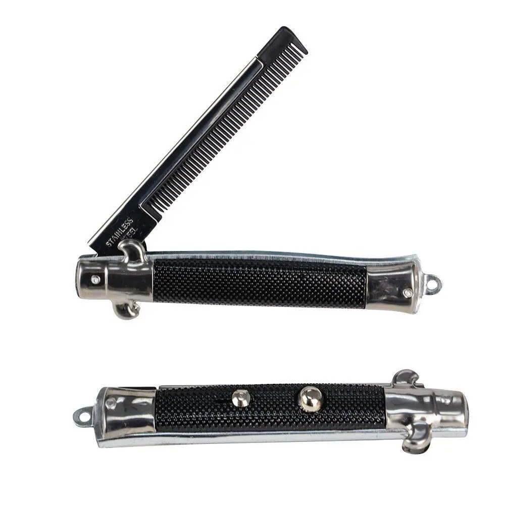 Switchblade Comb – Snap Open, Style On!" Folding Push Button 💈🔪😎 Switchblade Comb – Snap Open, Style On!" Folding Push Button 💈🔪😎