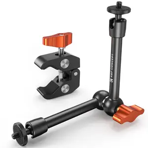 [K&F CONCEPT]  Magic Arm Clamp Kit with 1/4" & 3/8" Thread Screw 360° Ball Heads Articulating Magic Arm Camera Mount for Monitor, Flash, LED Light, Microphone, Camera Cage, Action Camera