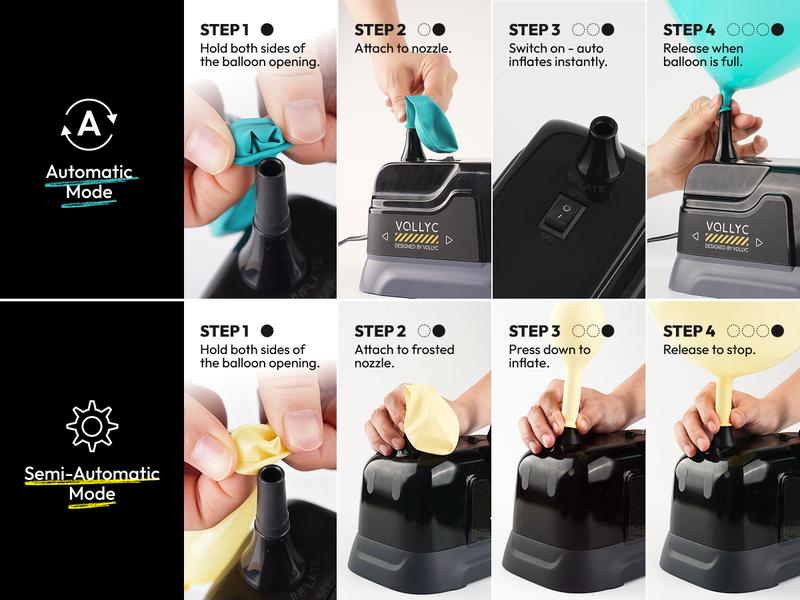 Electric Balloon Pump Dual-Nozzle Portable Inflator Lightweight Fast Inflation Blower for Party Decorations Birthday Wedding Baby Shower