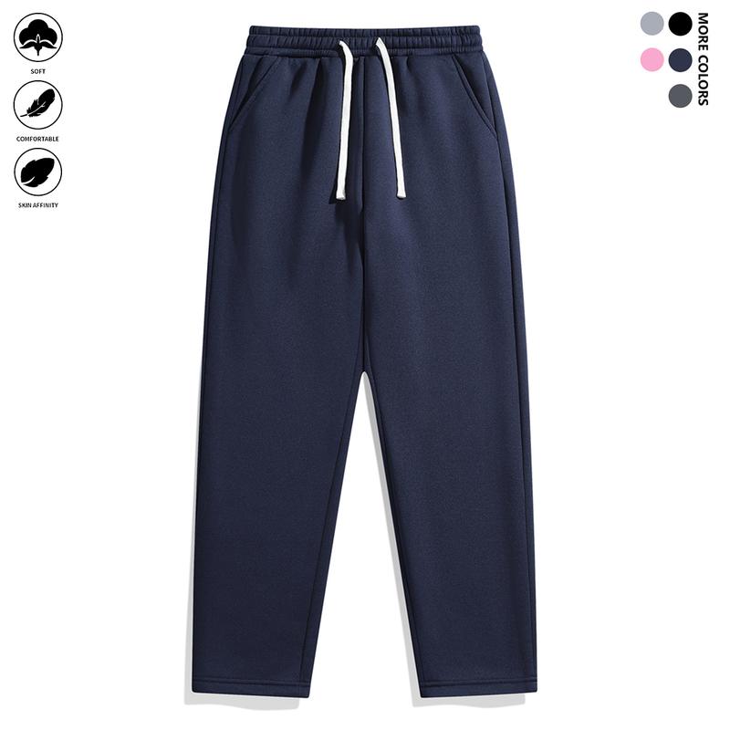 Men's Casual Jogger Pants - Elastic waistband with drawstring design, side pockets, autumn and winter athletic style full-length pants, comfortable fabric, durable material suitable for sports, workouts, and outdoor activities solid fashion sweatpants