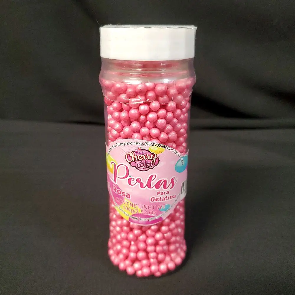 Perlas Edible Pearls Rosa for Gelatina - Rosa Gelatin Pearls for Your Dessert Needs