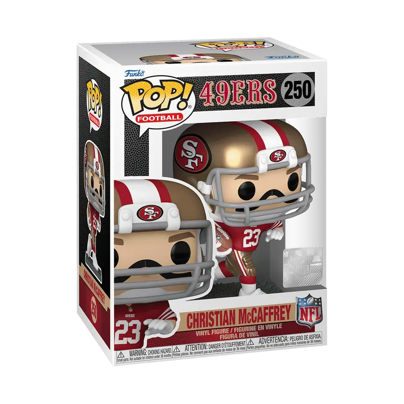 Funko Pop! San Francisco 49ers - Christian McCaffrey (49ers Home Uniform) #250 Collectible Pop Vinyl Figure