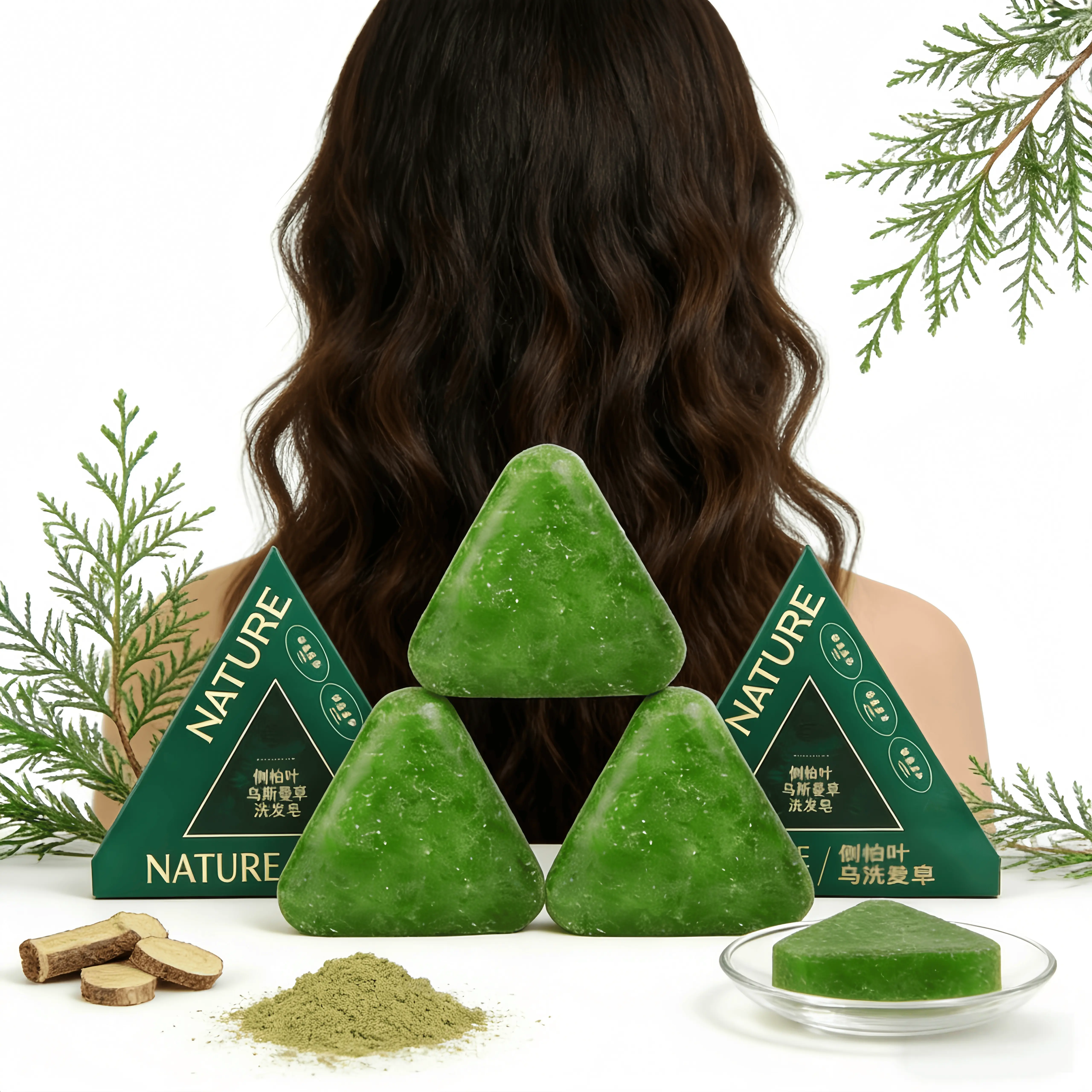 Natural Triangle Shampoo Bar- Eco-Friendly Hair Care Product for Daily Use