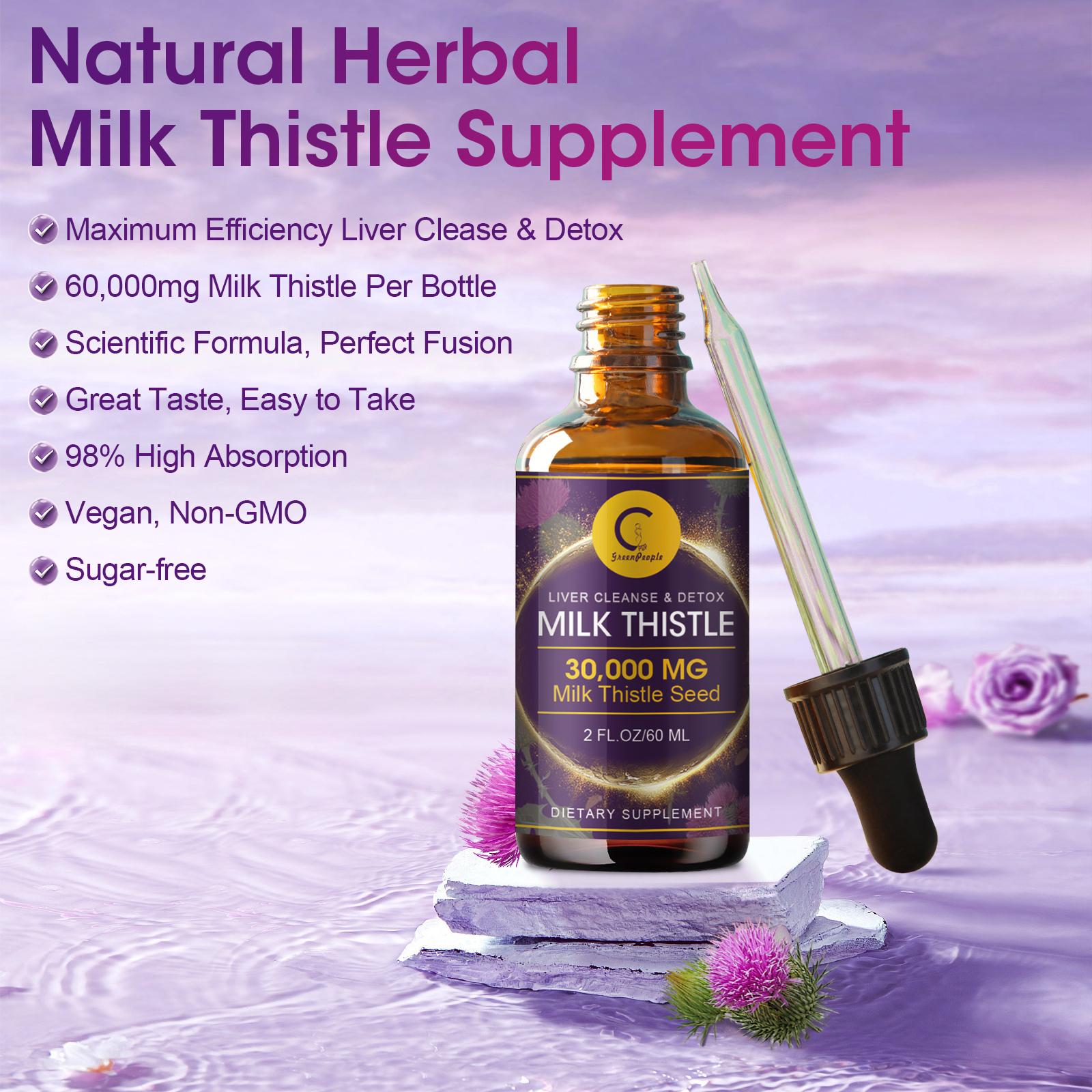 Milk Thistle Liquid for Liver Cleanse Detox & Repair with Dandelion Root, Artichoke & Turmeric for Liver Support and Immune Health Vitamin Healthcare