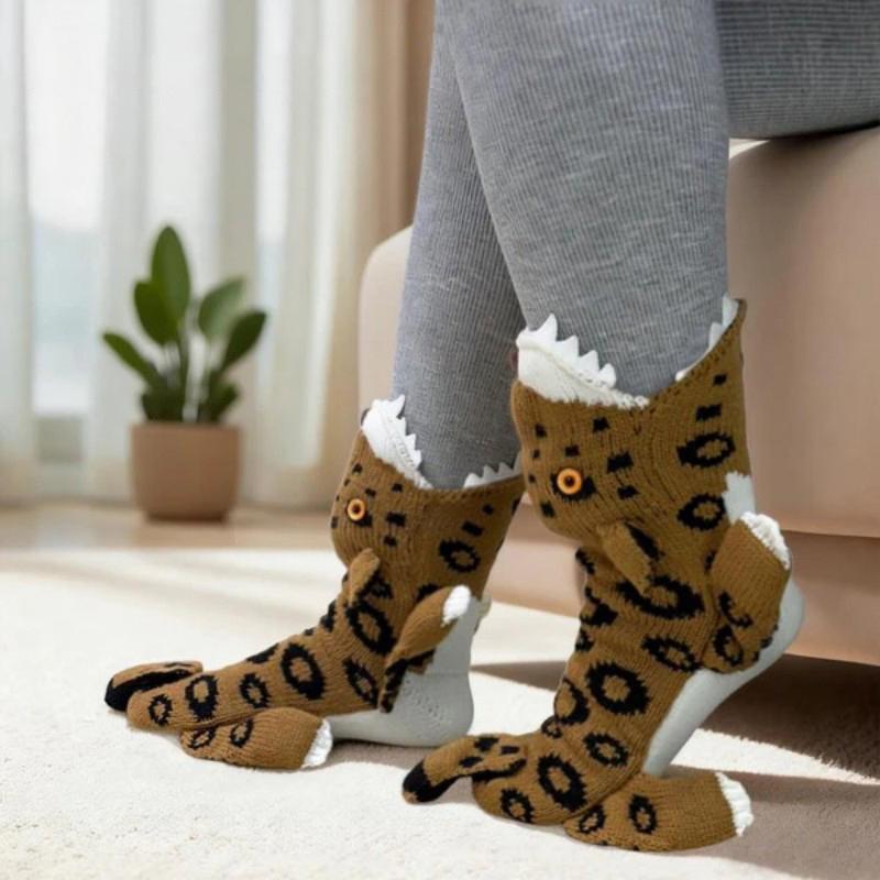 Fun Knit Animal Socks - Winter Warm Floor Socks Creative Gift for Friends Unisex Socks Christmas Holiday Gift Womenswear Bridal Ultra Soft Cotton Blend
