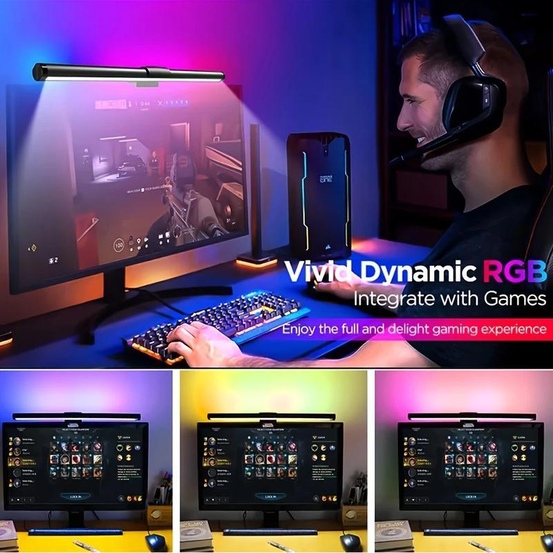 Valentines Gift for BF Touch Control Monitor Light Bar with RGB Backlight USB Powered Adjustable Desk Lamp Glare Free Screen Light for Computer Gaming Home Office Background Lighting