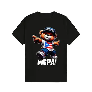 👕 [100% Cotton]Graphic tees 100% Cotton T-Shirt] 100% Cotton Wepa Teddy Bear Puerto Rico Flag Boricua Puerto Rican T-Shirt