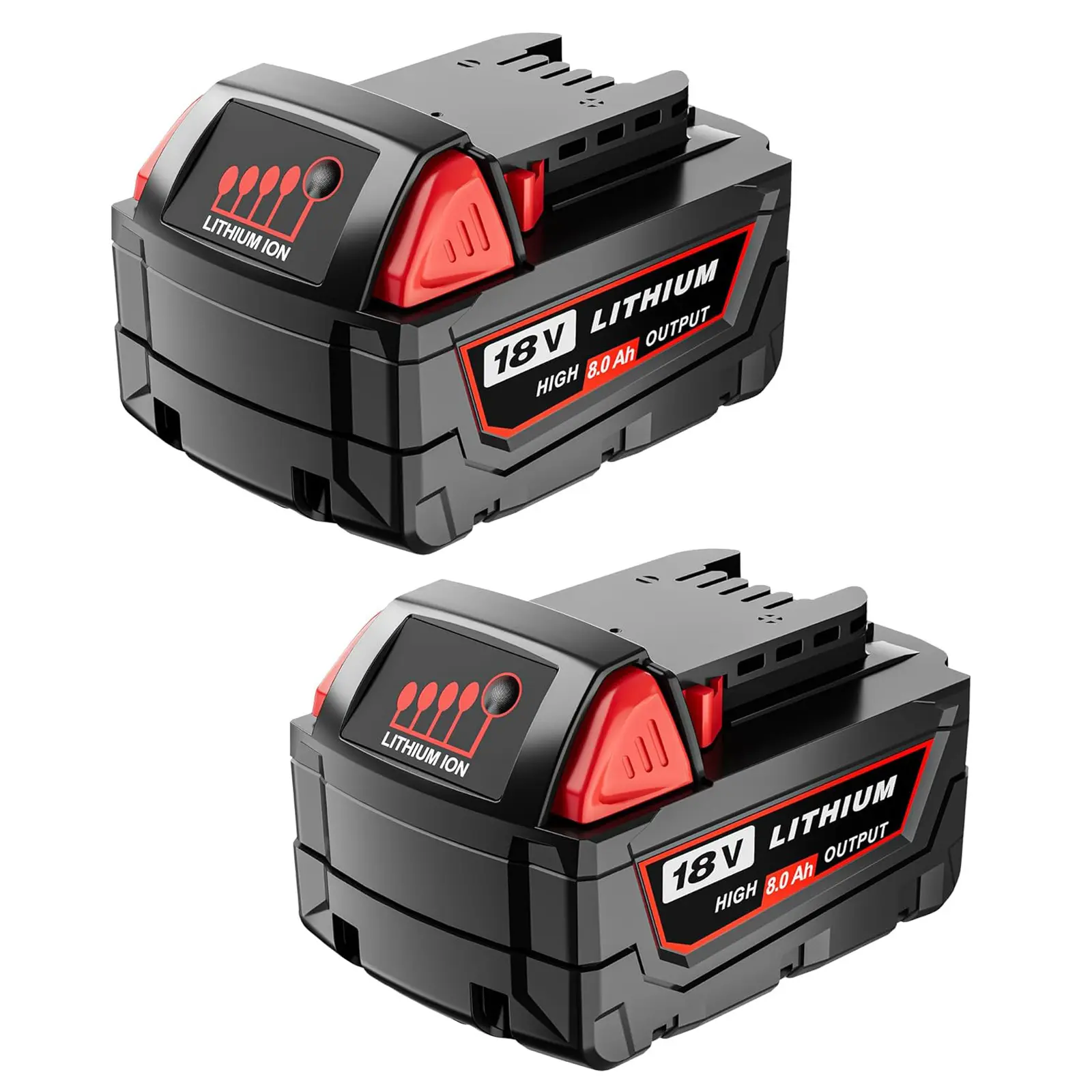 18V 8.0Ah Lithium-Ion High-Output Replacement Battery for Milwaukee M18, Compatible with 48-11-1860, 48-11-1850 & More Cordless Power Tools, High Output Battery, Lithium Batteries